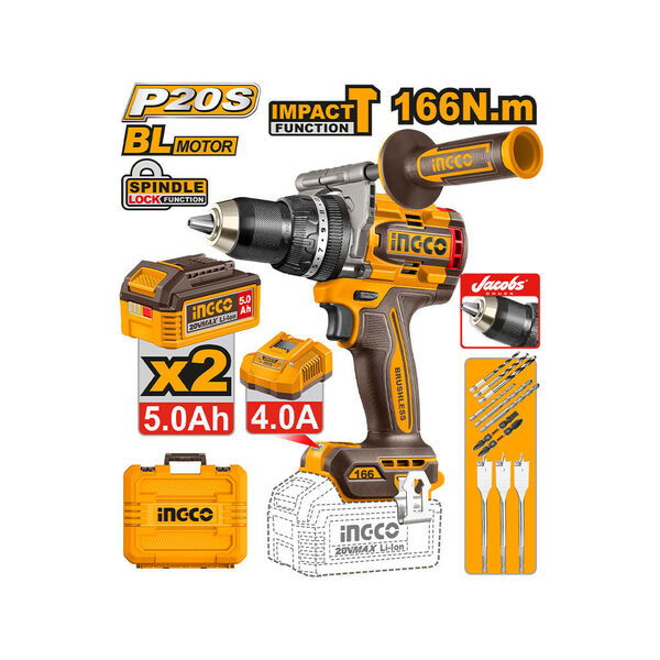 ელექტრო ხრახნდამჭერი 20V-166N.M Li-Ion Proline (CIDLI201668) INGCO