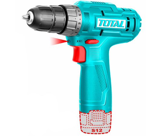 აკუმულატორული ბურღ-სახრახნისი TOTAL TDLI12428 (12 V)