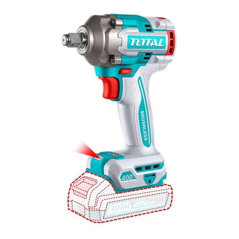 აკ.ქანჩის გასაღები 20V, 400ნმ, 1/2 TOTAL TIWLI20401 - ელემენტის და დამტენის გარეშე