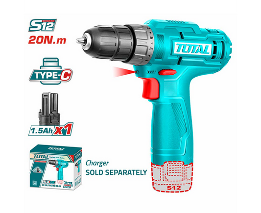 აკუმულატორული ბურღ-სახრახნისი TOTAL TDLI12428 (12 V)