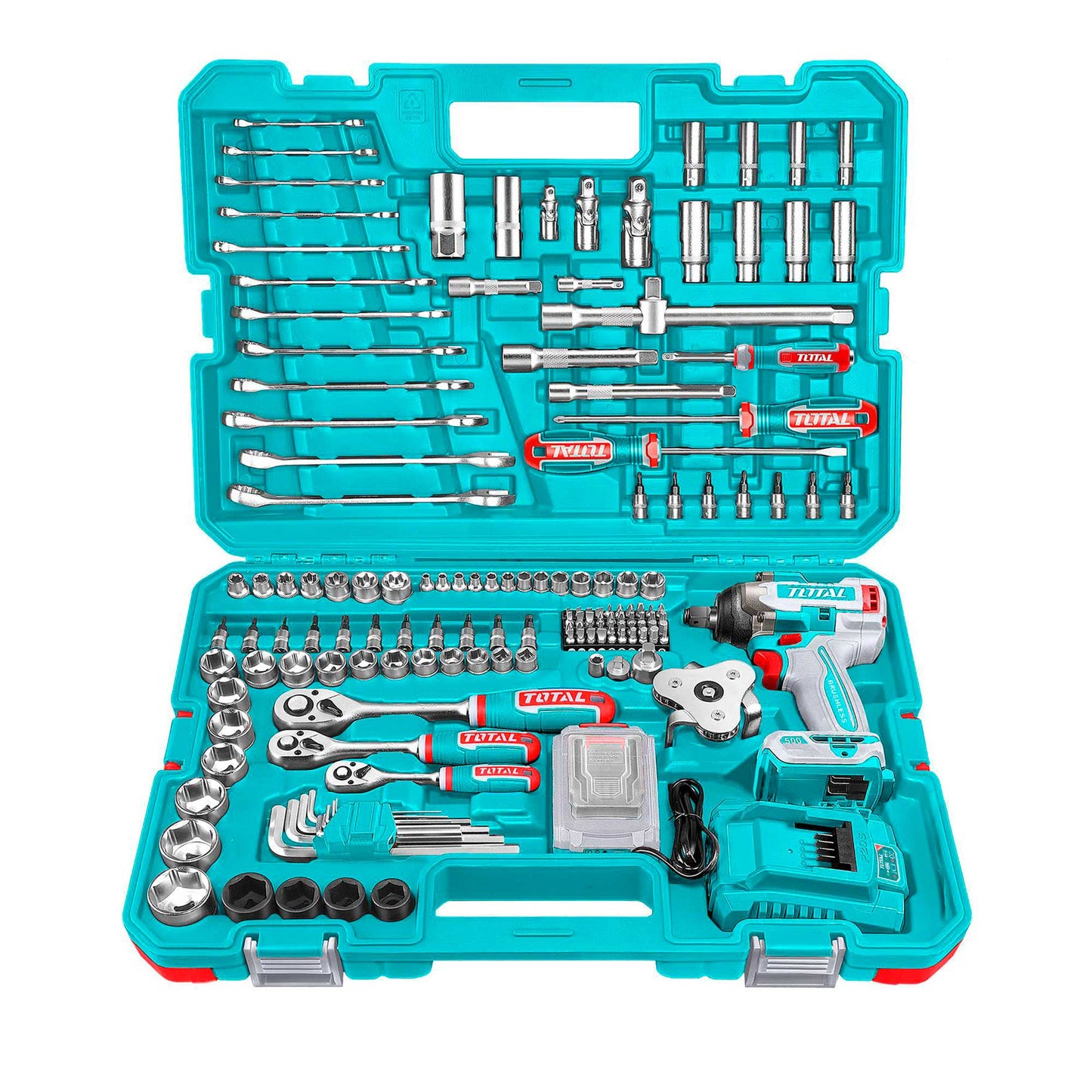 აკ. ქანჩის გასაღები 500ნმ, 20ვ TIWLI2050 და ინსტრუმენტების ნაკრები 152 ც - THKTHP31522