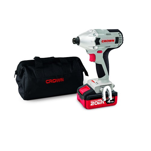 CROWN CT22021HX-4C2 TB-ხრახნმჭერი 1/4  hexagonal 20V MAX 4Ah