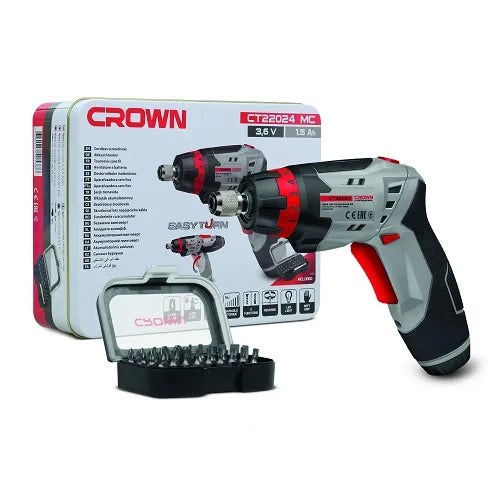 CROWN CT22024 MC - ელ.სახრახნისი 3.6V საცვლელი პირებით