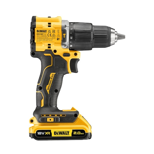 Dewalt DCD100YD2T-QW ელ.სახრახნისი 18V 2.0Ah Kit