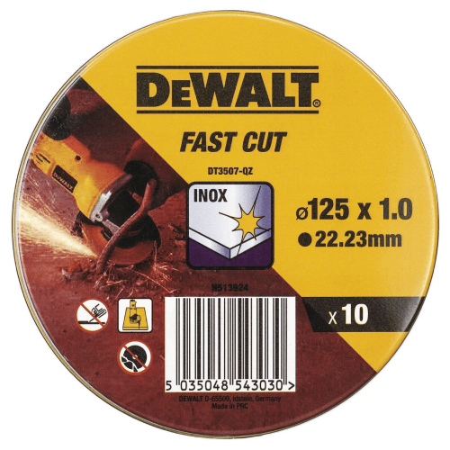 Dewalt DT3507-QZ მეტალის საჭრელი დისკი 125 x 1mm 10ც.