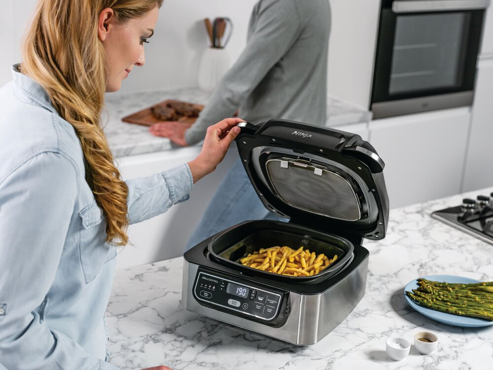 აეროგრილი Ninja AG301EU Foodi Health Grill & Air Fryer 5.7L Black/Silver