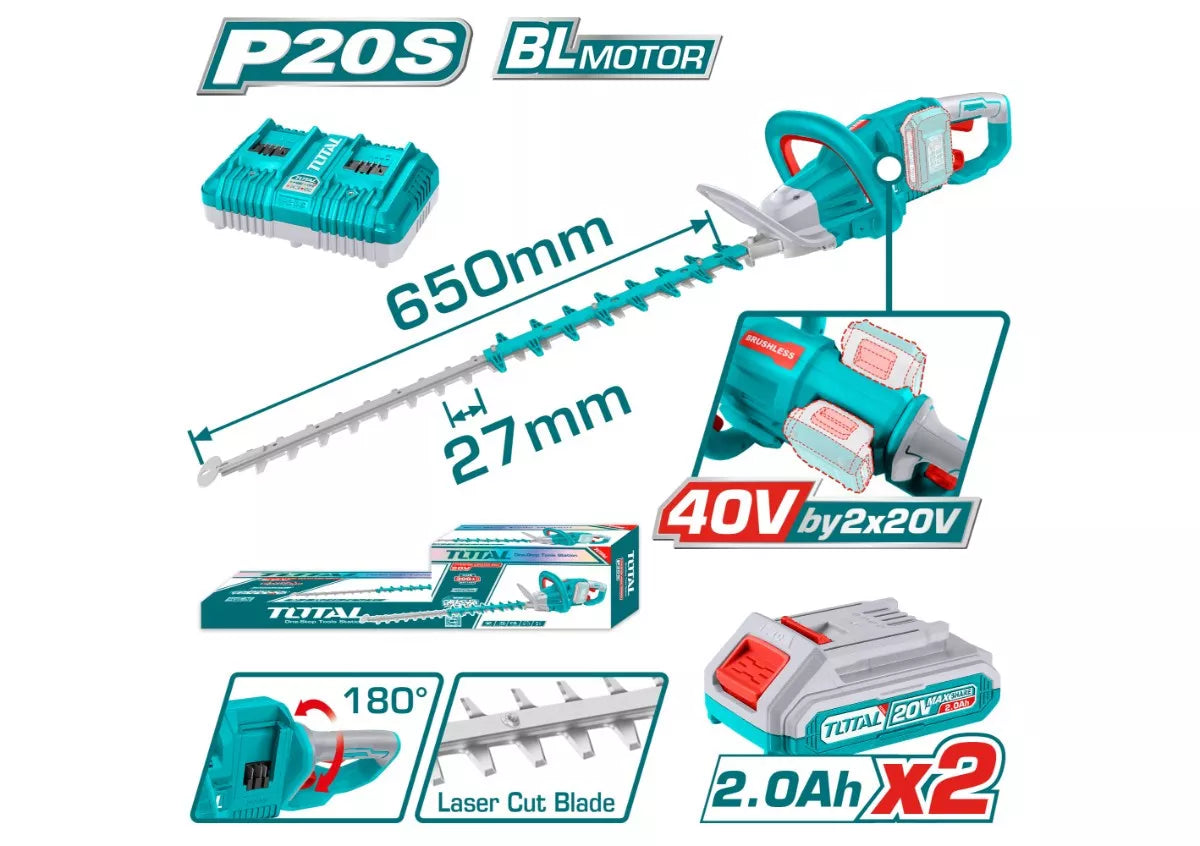 TOTAL THTLI400282 40V ბუჩქების საკრეჭი