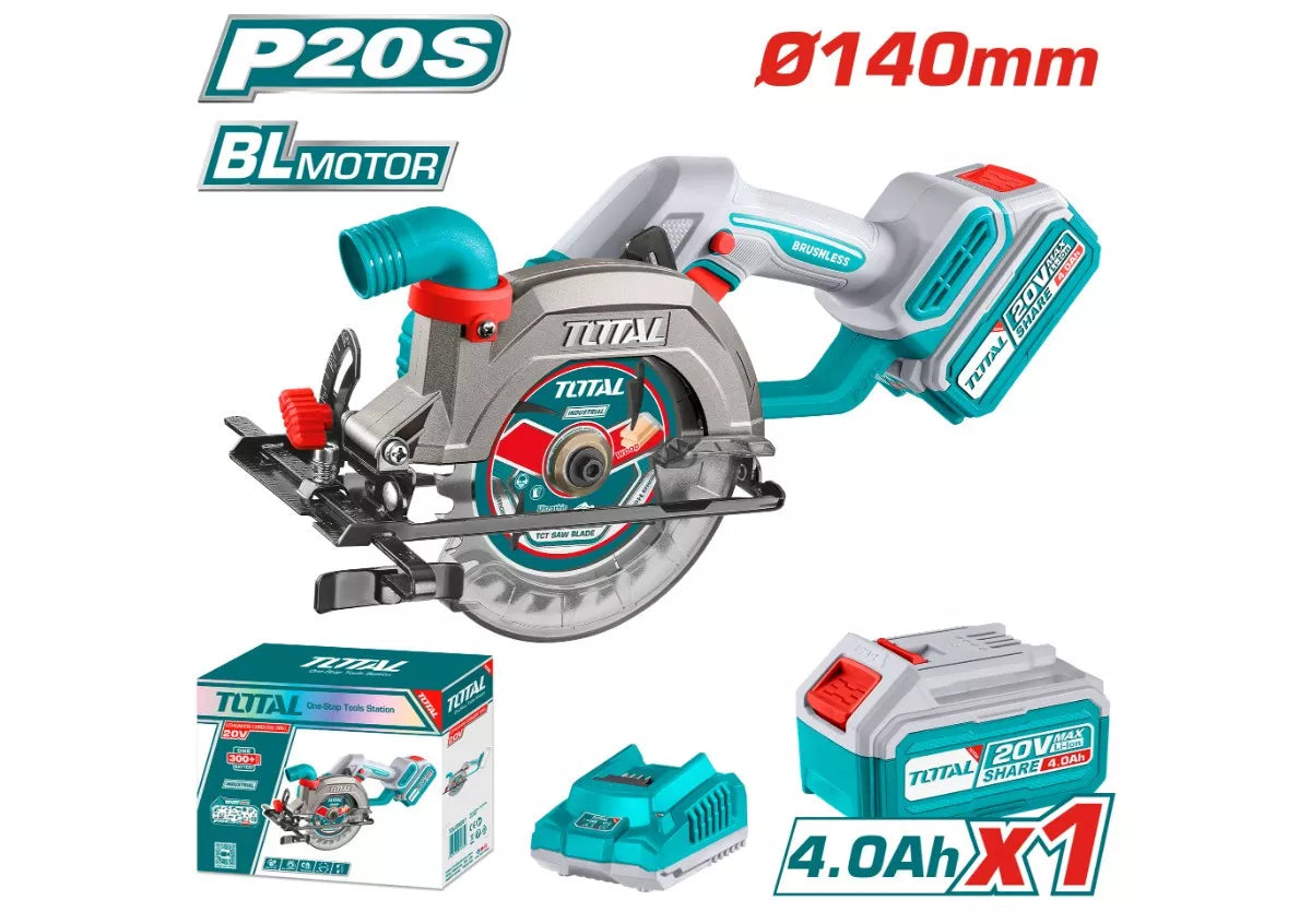 ელემენტებზე მომუშავე ცირკულარული ხერხი TOTAL TSLI14021