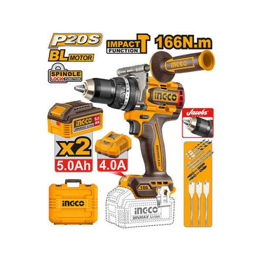 ელექტრო ხრახნდამჭერი 20V-166N.M Li-Ion Proline (CIDLI201668) INGCO