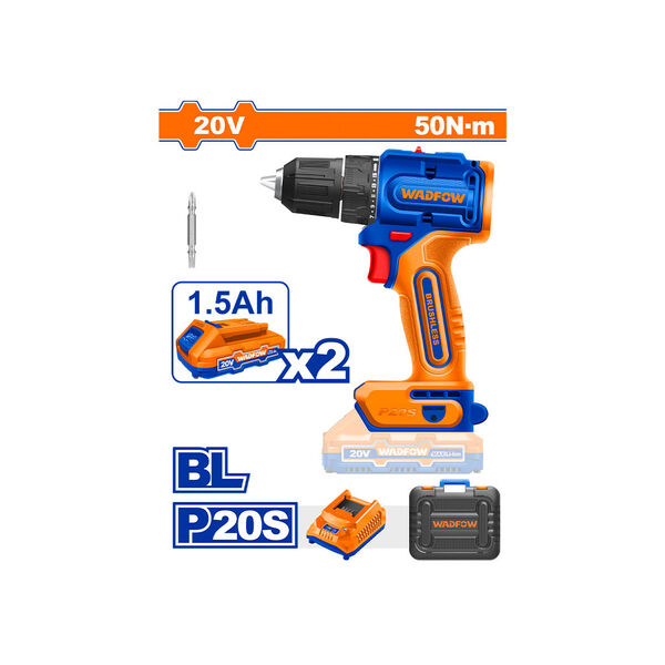 უნახშირო უსადენო ბურღი (ხრახნდამჭერი) 1.5ahX20V (WCDP552)