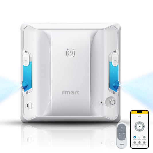 FMART W7 ფანჯრების საწმენდი რობოტი – ორმხრივი ულტრაბგერითი სპრეერი, 4000Pa შეწოვა, AI ნავიგაცია, აპლიკაციით და პულტით მართვა