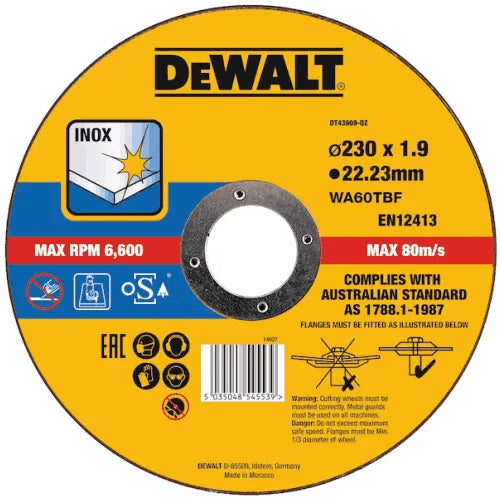 Dewalt DT43909-QZ მეტალის საჭრელი დისკი230 x 1.9mm