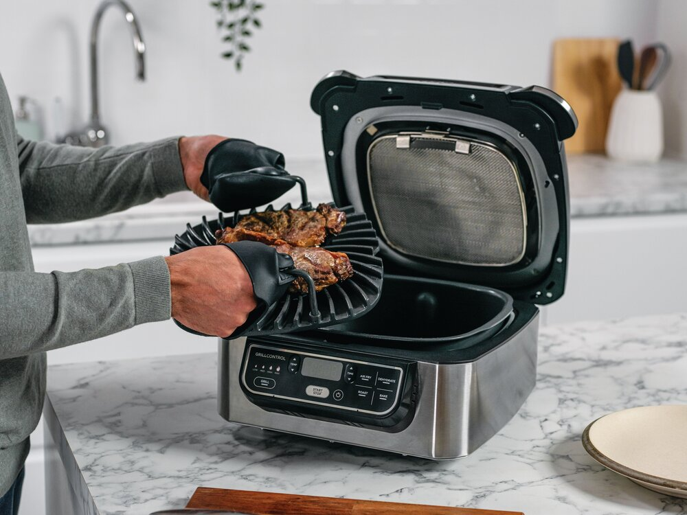 აეროგრილი Ninja AG301EU Foodi Health Grill & Air Fryer 5.7L Black/Silver