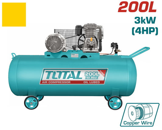 ჰაერის კომპრესორი TOTAL TC1402002 200 ლიტრი / 3000W / 4HP