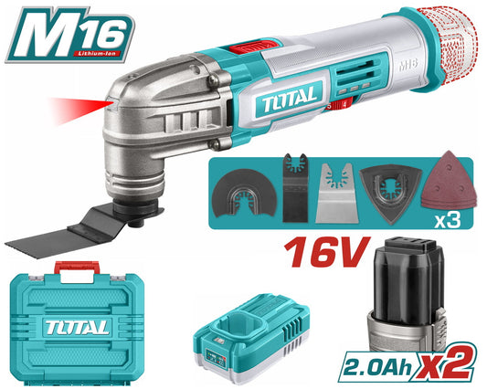 TOTAL TMLI16222E – 16V ბატარეის პროფესიონალური მრავალფუნქციური ინსტრუმენტი (2 ბატარეით)