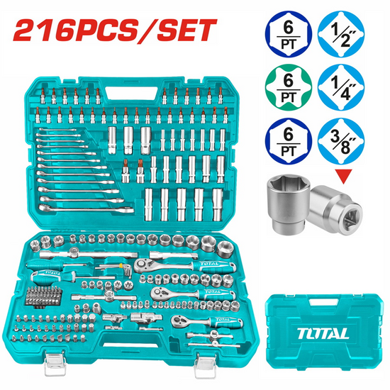 ინსტრუმენტების ნაკრები TOTAL THKTHP22166 (216 PCS)