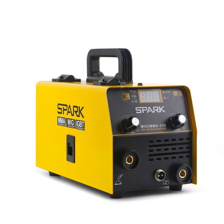 კემპის და შედუღების აპარატი FLUX მავრთულზე - SPARK MIG 250 - MIG/MMA