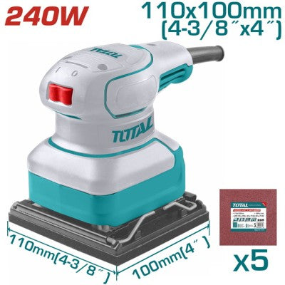 ბრტყლადსახეხი მანქანა TOTAL TF2241108 (240W, 110x100 მმ)