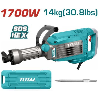 TOTAL დანგრევის ჩაქუჩი SDS-HEX 1.700 W / 50J (TH217068)