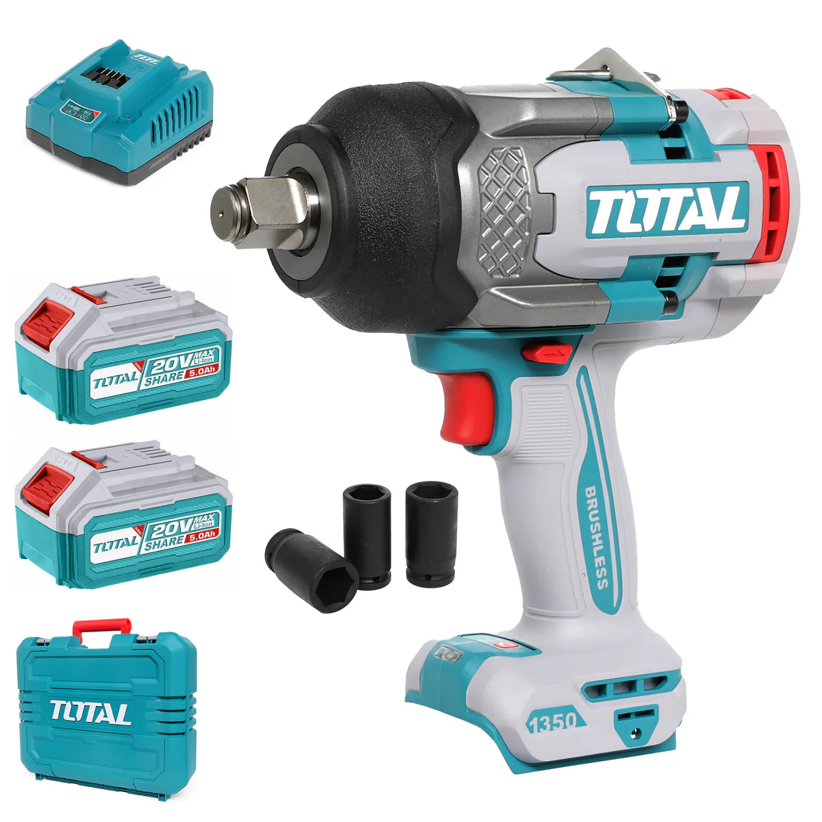 ქანჩდამჭერი TOTAL TIWLI20135E Li-Ion 20V (გაიკავიორტი) 1350  ნიუტონი